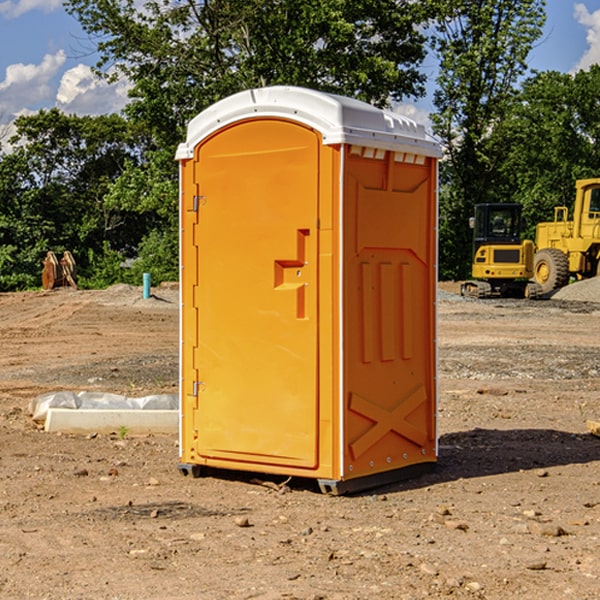 how often are the porta potties cleaned and serviced during a rental period in East Dunseith